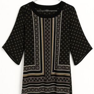MED Dress Alfani Black and Cream floral stretchy